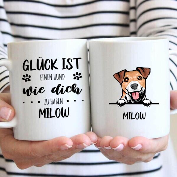 Glück ist - Personalisierte Hundetasse