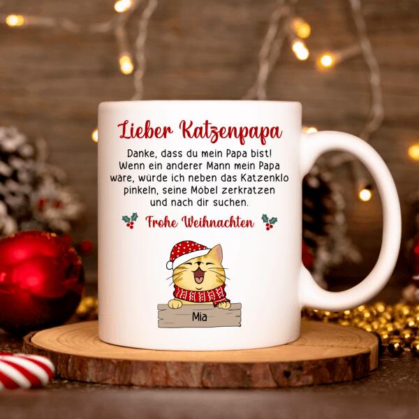 Lieber Katzenpapa (oder -mama) Weihnachten - Tasse