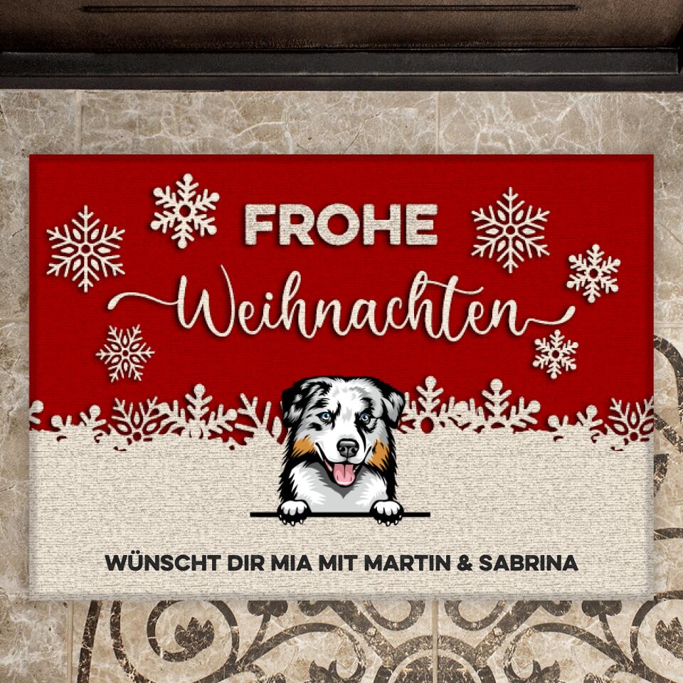 Frohe Weihnachten - Personalisierte Fußmatte