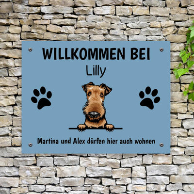 Willkommen - Personalisiertes Türschild