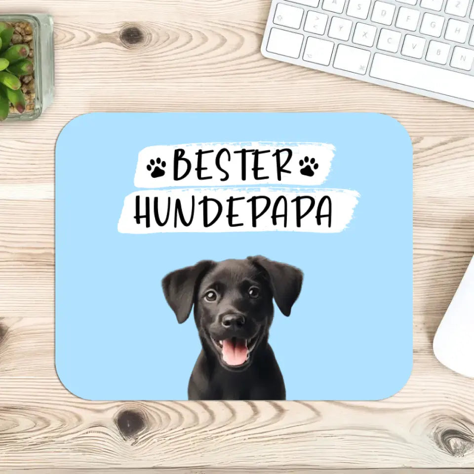 Bester Hundepapa (oder -mama) - Mauspad mit Foto