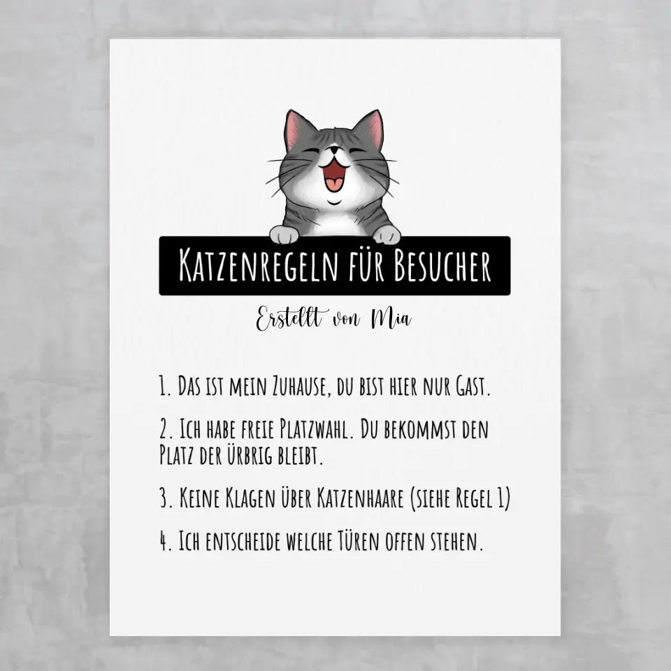 Katzenregeln - Personalisiertes Poster