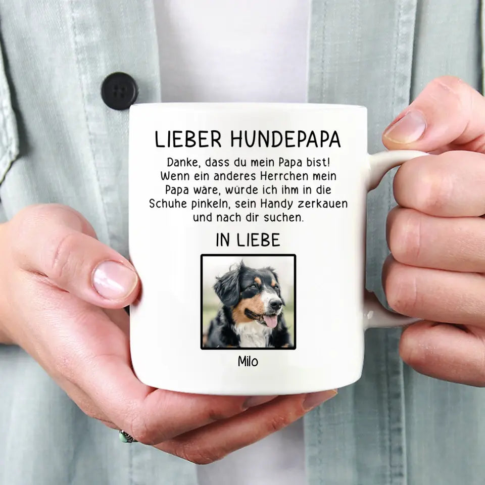 Lieber Hundepapa (oder -mama) - Tasse mit Foto