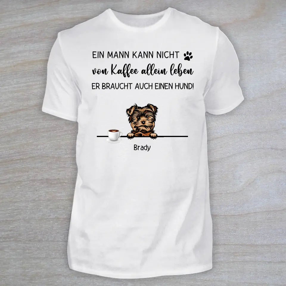 Kaffee und Hund - Personalisiertes T-Shirt