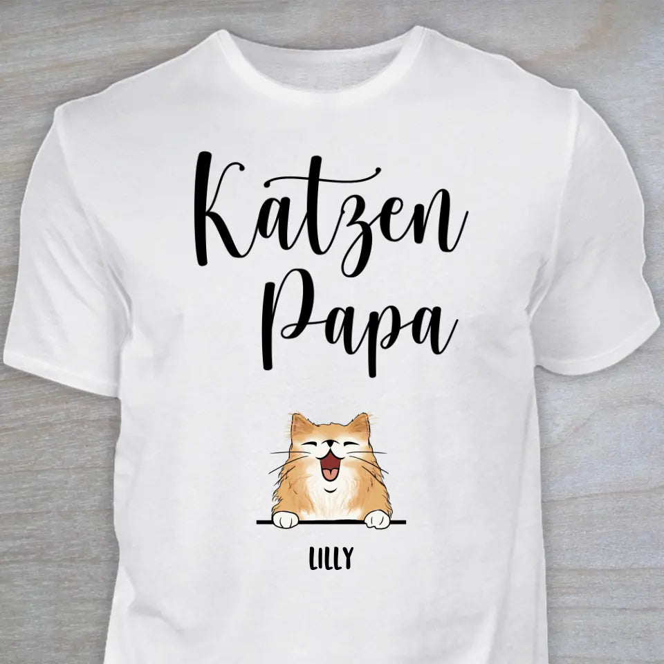 Katzenpapa - Personalisiertes T-Shirt