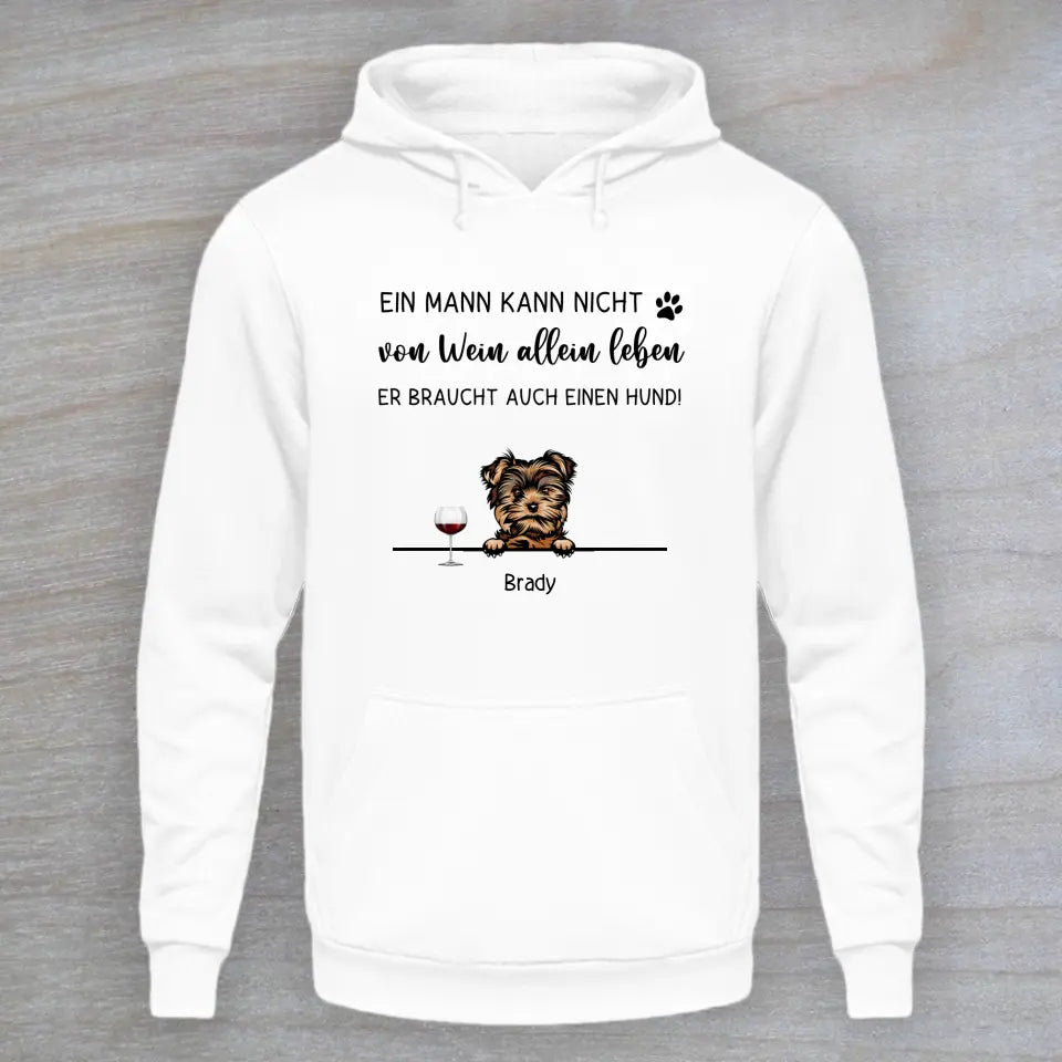 Wein und Hund - Personalisierter Hoodie