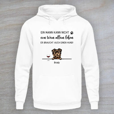 Wein und Hund - Personalisierter Hoodie