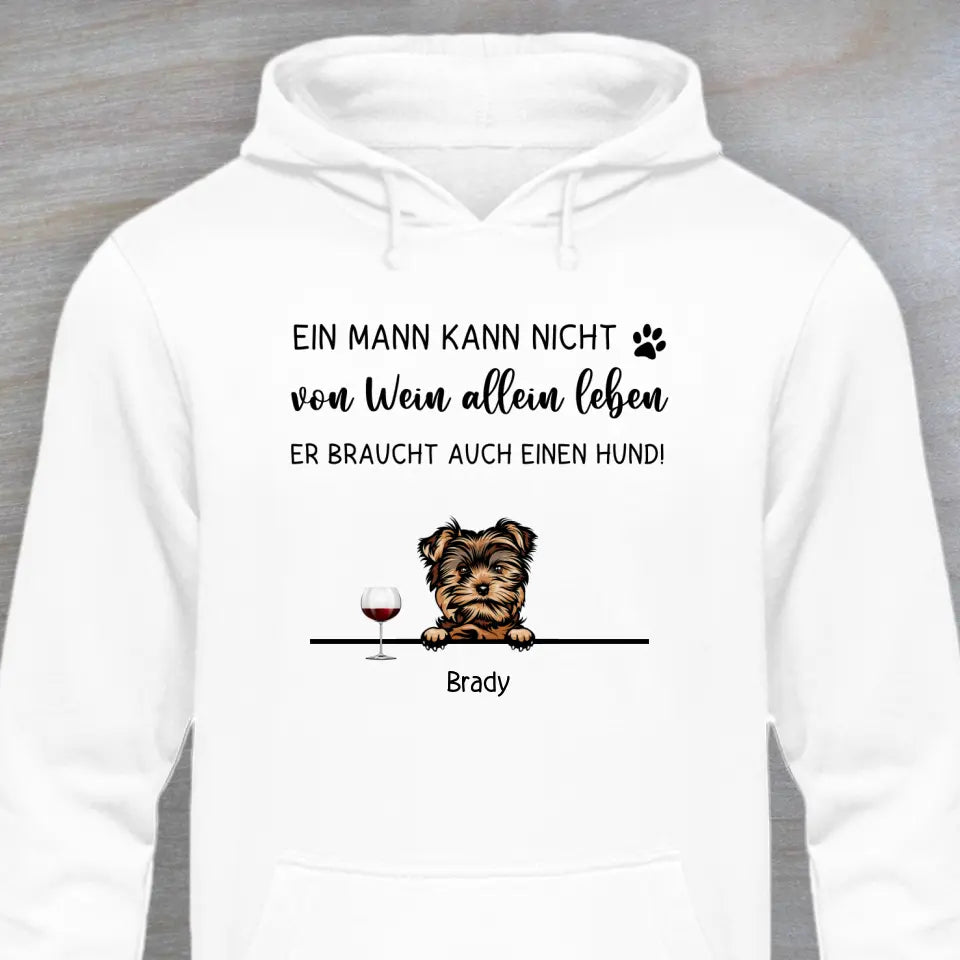 Wein und Hund - Personalisierter Hoodie