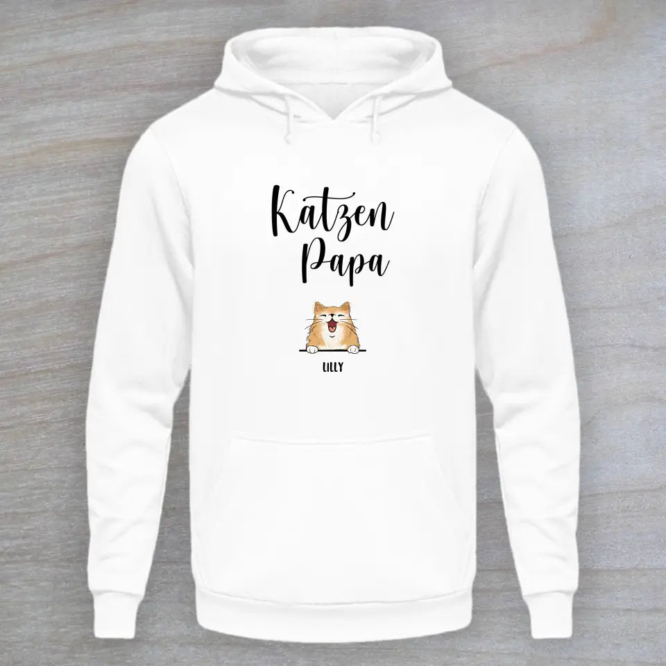 Katzenpapa (oder -mama) - Personalisierter Hoodie