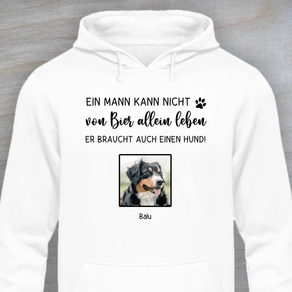 Bier und Hund - Personalisierter Hoodie mit Foto