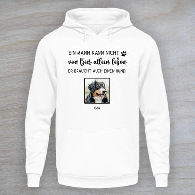 Bier und Hund - Personalisierter Hoodie mit Foto