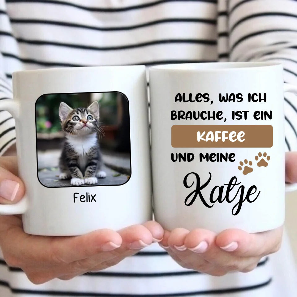 Kaffee und meine Katze - Tasse mit Foto