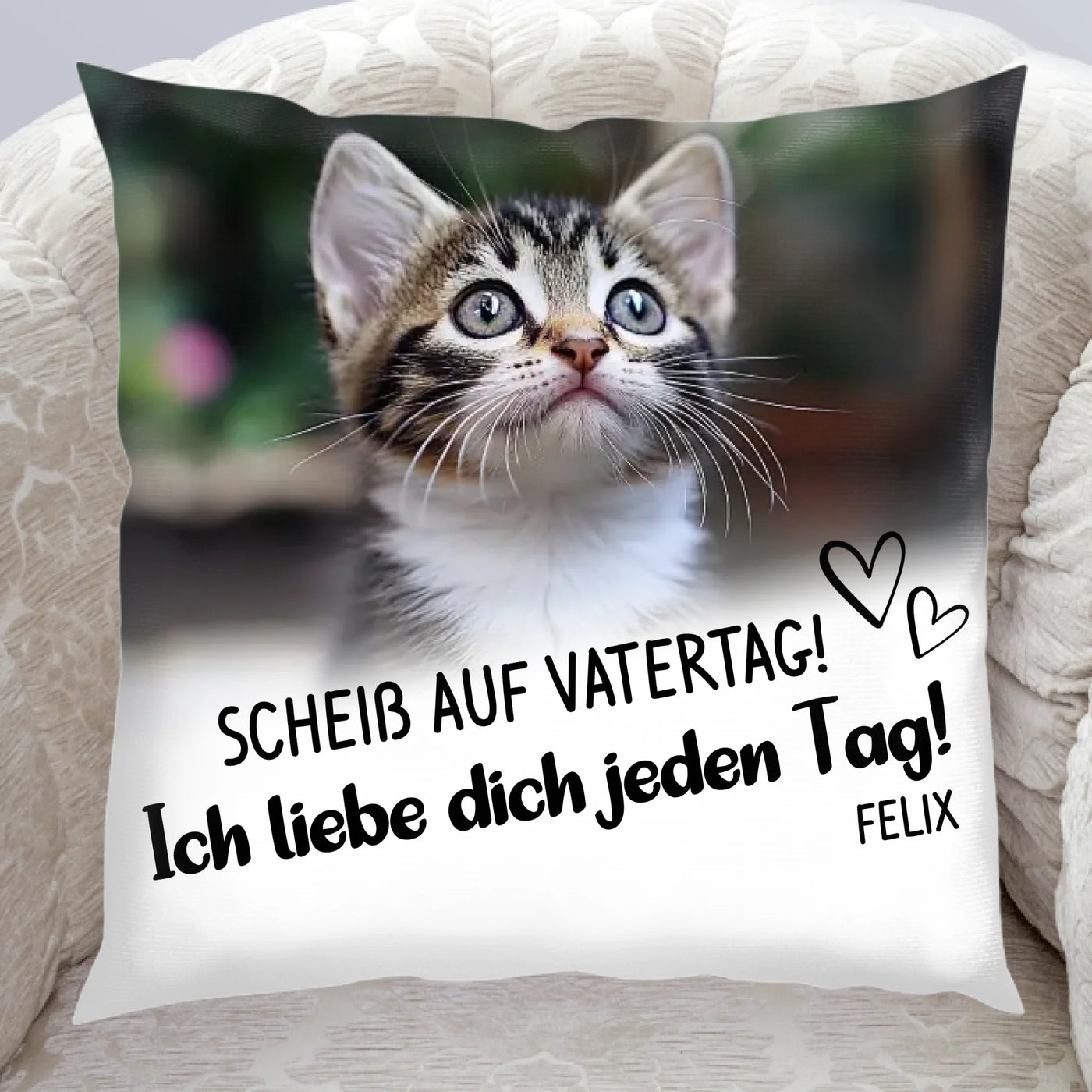 Scheiß auf Vatertag - Kissen mit Foto